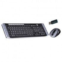 Kit Teclado + Mouse Sem Fio C3 Tech K-700 GY Wireless 2.4Ghz Preto e Prata