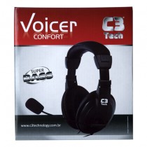 Headset C3 TECH Voicer Confort 662863 Com microfone e controle de volume integrados ao fio