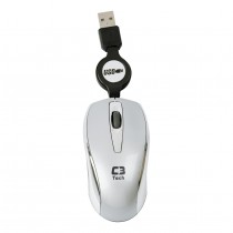 Mouse USB C3 TECH Retrátil MS3209-2R SSI Óptico Prata 