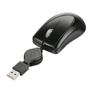 Mini Mouse óptico Retrátil Usb Mo048 3 Botôes com Scroll Multilaser Black Piano